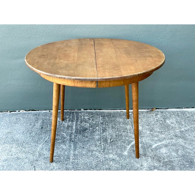 Vintage Tiger Maple Extendable Dining Table For Sale - Image 12 of 12