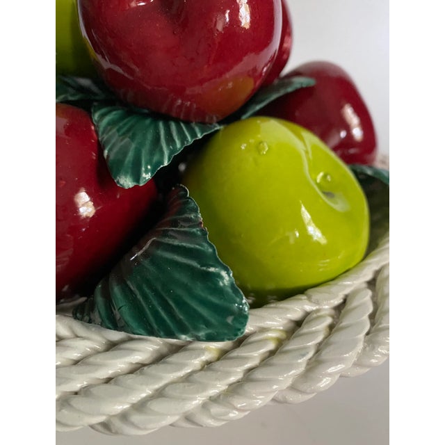 2010s Italian Majolica Apples Compote For Sale - Image 5 of 6