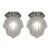 Pair of Muller Freres French Art Deco Flush Mounts - 1930s Frosted Glass & Nickeled Bronze For Sale