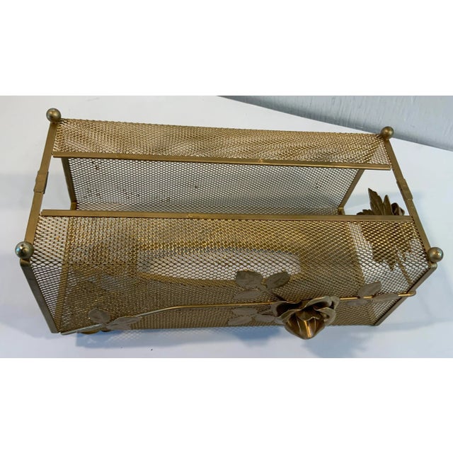 Hollywood Regency Gold Metal Mesh Tissue Box Cover For Sale In Dallas - Image 6 of 6