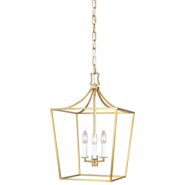 Chapman & Myers by Visual Comfort Studio Southold Small Lantern, Brass For Sale - Image 4 of 5