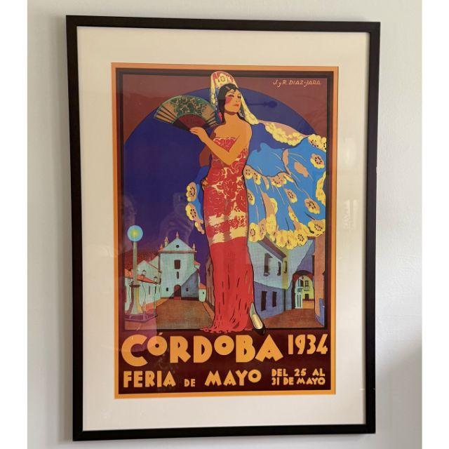 A spectacular advertising poster, originally created by artists Joaquin and Rafael Diaz-Jara to showcase the May Fair in...