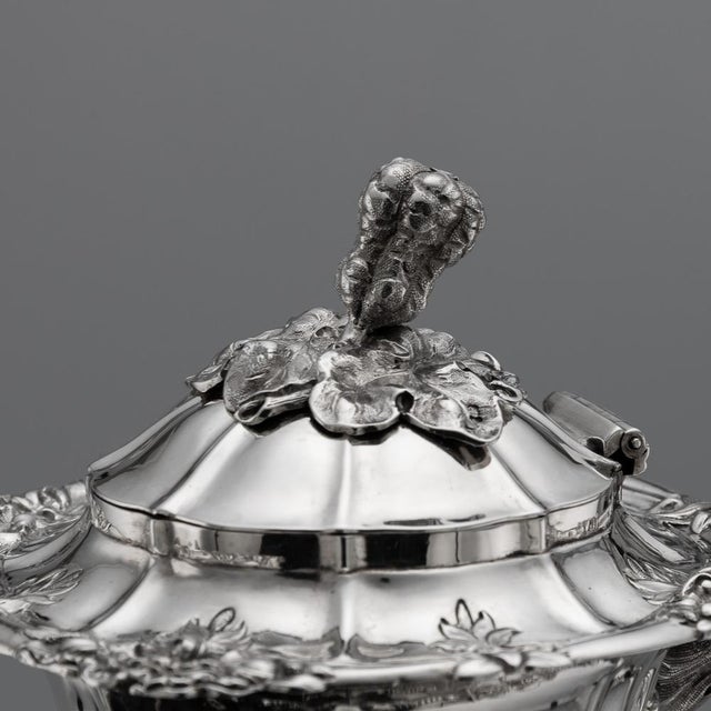 Antique Victorian Silver Tea Service, London, 1854, Set of 4 For Sale - Image 9 of 18
