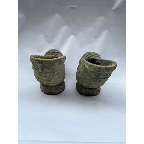 Traditional Terracotta Shell Planters a Pair For Sale - Image 3 of 11
