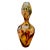 MCM Hand Blown Art Glass Venetian Style Hourglass Vase Cognac and Sepia Spirals For Sale