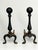 Black Pair of Vintage Hammered Cast Iron Andirons For Sale - Image 8 of 10