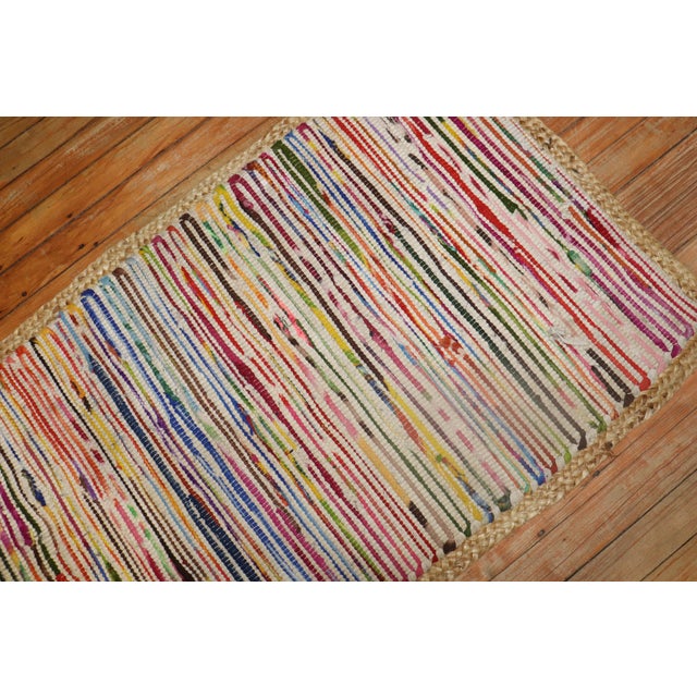 Zabihi Collection Vintage Mini Size Rag Rug - 2'1" x 3'9" For Sale - Image 4 of 9
