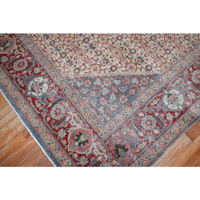 Early 20th Century Worn Tabriz Room Size Rug - 9'6" x 13'6" For Sale In New York - Image 6 of 11