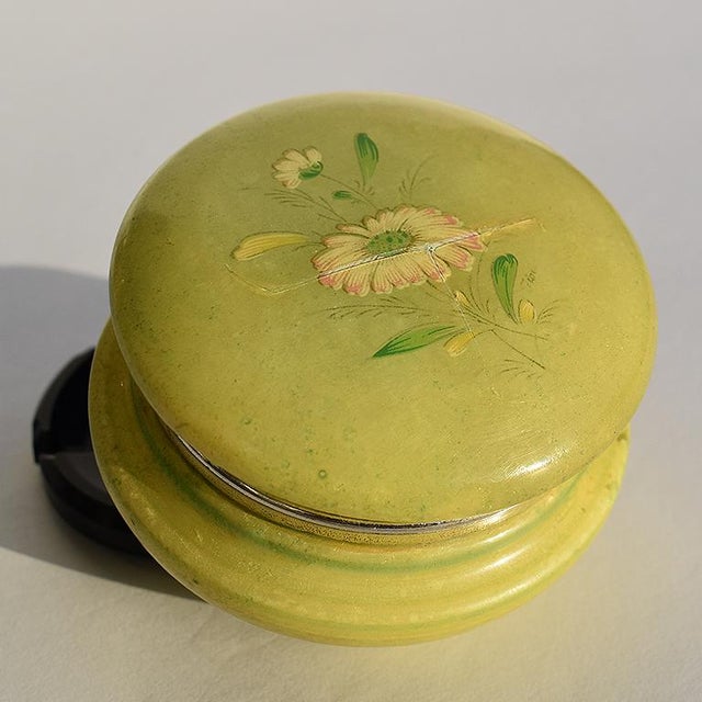 Green Italian Green Alabaster Floral Hinged Trinket Box For Sale - Image 8 of 8