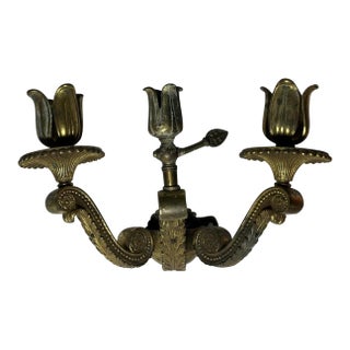 19thc French Louis XVI Gilt Bronze Gas Conversion Wall Sconce For Sale