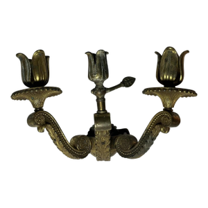 19thc French Louis XVI Gilt Bronze Gas Conversion Wall Sconce