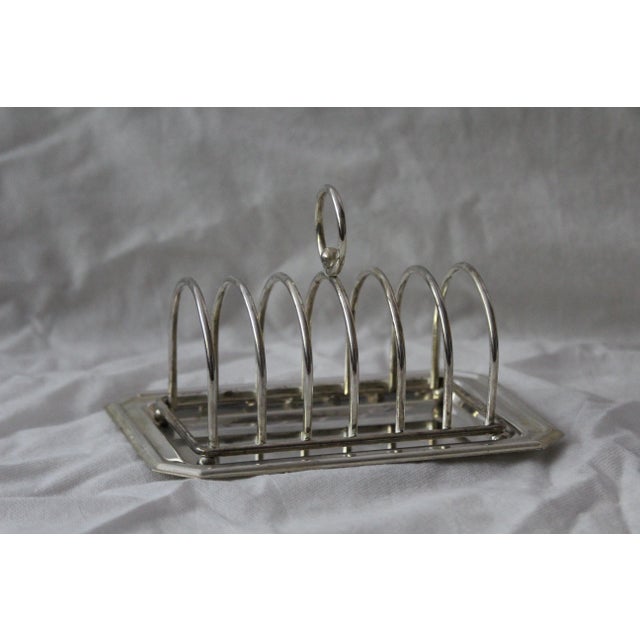 Silver Toast Rack with Tray, 1950s For Sale - Image 7 of 17