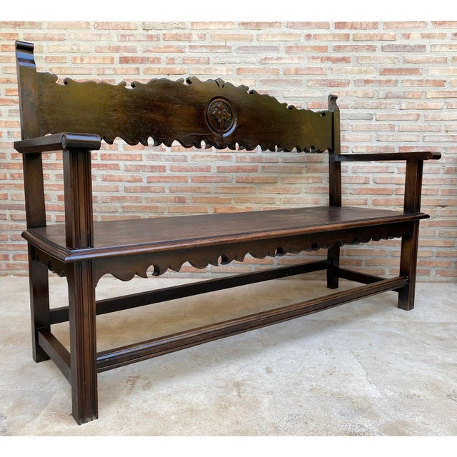 Early 20th Century French Bench in Wood, 1920 For Sale In Miami - Image 6 of 18