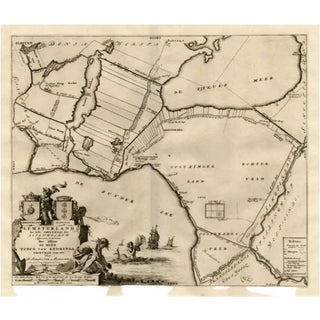 Antique Map of the Lemsterland Township Friesland by Halma, 1718 For Sale