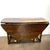 DETAILS An antique, English drop-leaf, gate leg dining table with oval wide plank top and turned legs. Old patina. Single...