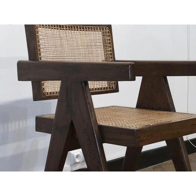 Brown Office Chair by Pierre Jeanneret, 1955 For Sale - Image 8 of 13