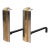 Art Deco Style Skyscraper Brass and Polished Steel Andirons by Danny Alessandro - a Pair For Sale
