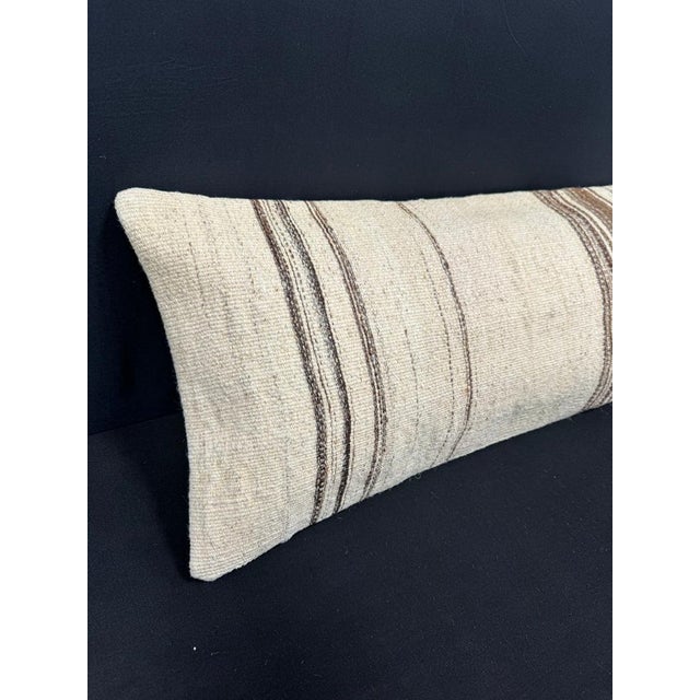 Turkish Hemp Pillow Cushion Natural Beige Brown Cushion Cover 14x45 #18016 Enhance your home decor with our Kilim Pillow...