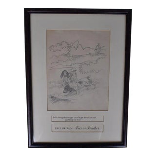 Paul Brown Original Pencil Drawing for the 1946 Scribner's Book "Fur or Feather" For Sale
