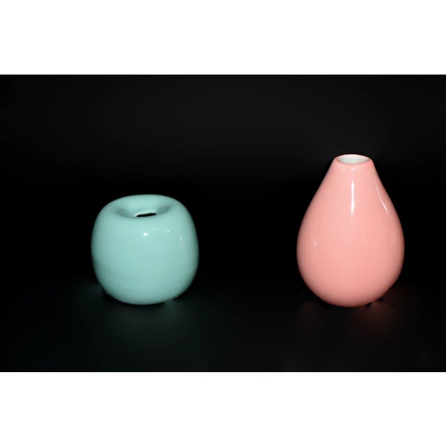 Japanese Wabi Sabi Mini Art Vase Pastels Set of 7 For Sale - Image 11 of 12