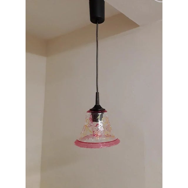 Small Vintage Ceiling Lamp on Black Plastic Mounting, 1980s, in Very Good conditions. Designed 1980 to 1989 European Plug...