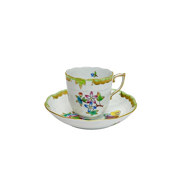 Queen Victoria 707 Cup and Saucer from Herend Hungary, 1960s, Set of 2 For Sale - Image 11 of 11