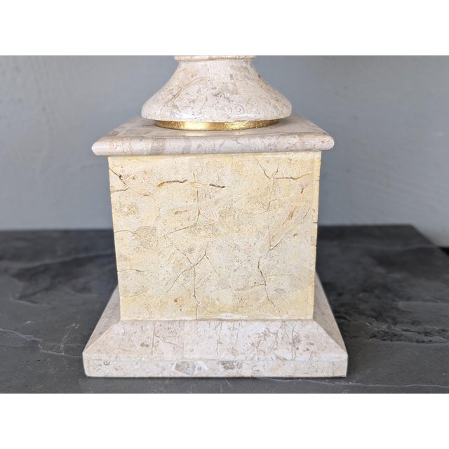 1980s Vintage Maitland-Smith-Styled Tessellated Marble and Plaster Chalice For Sale - Image 5 of 9