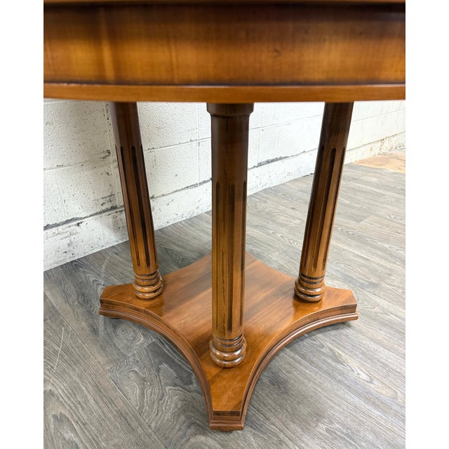 Vintage Neoclassical Regency Revival Walnut Pedestal Dining Table For Sale In Kansas City - Image 6 of 17