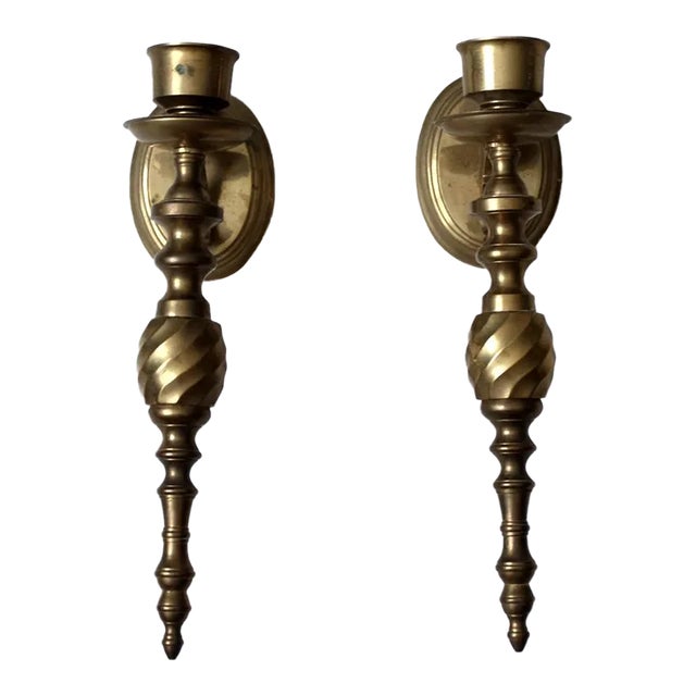 Vintage Brass Candle Sconces Pair Chairish