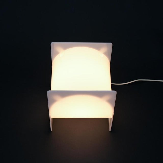 White Acrylic Glass Lamp, 1970s For Sale - Image 8 of 18