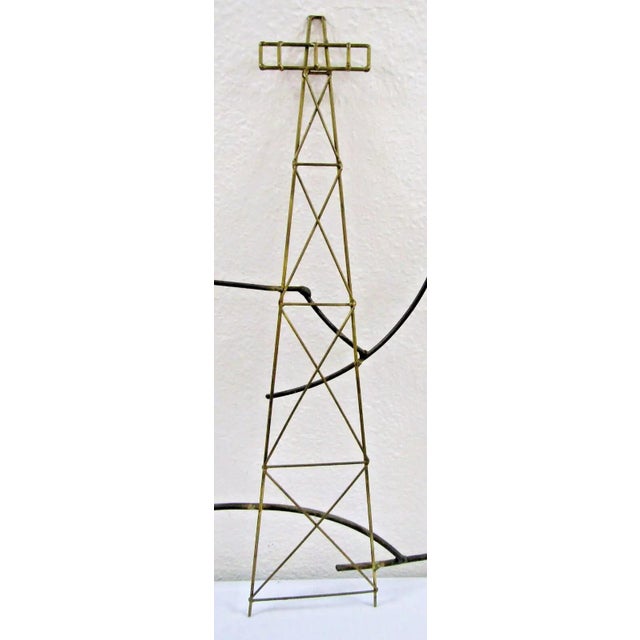 1950s Mid-Century Modern Oil Rig Landscape Wall Wire Sculpture For Sale - Image 4 of 9