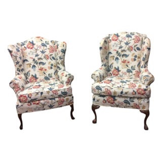 Vintage Wingback Chairs, the Pair For Sale
