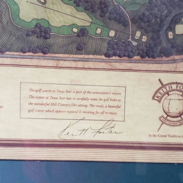 American Late 20th Century Keith Foster Texas Star Golf Course Map Print Euless For Sale - Image 3 of 8