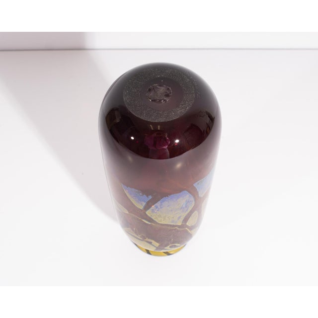 1970s Donald Carlson Signed 1972 Art Glass Vase For Sale - Image 5 of 7
