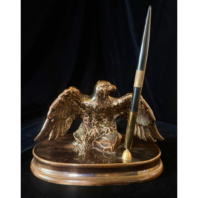 Mid 20th Century Eagle Desk Pen Stand For Sale - Image 12 of 12