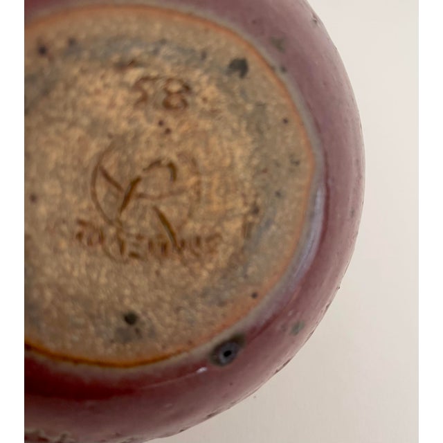 Mauve Glazed Ceramic Vessel For Sale - Image 4 of 4