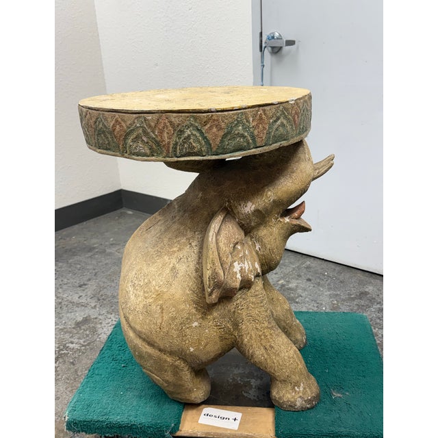 Sculpture Materials Elephant Pedestal Side Table, Vintage For Sale - Image 7 of 13