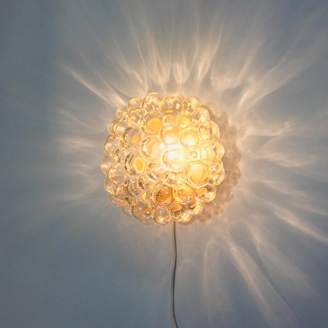 Gold Mid-Century Amber Bubble Glass Flush Mount attributed to Helena Tynell for Limburg, 1960s For Sale - Image 8 of 10