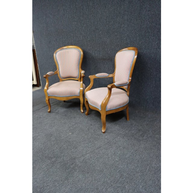 Plaid Walnut Bergeres/Pair For Sale In Philadelphia - Image 6 of 9