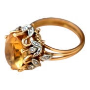 Three-Band Gold Ring with Diamonds For Sale