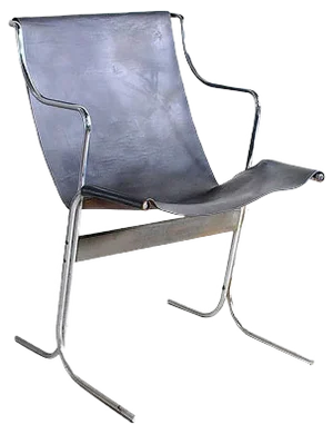 Leather Rocking Chair with Steel Structure, 1960s