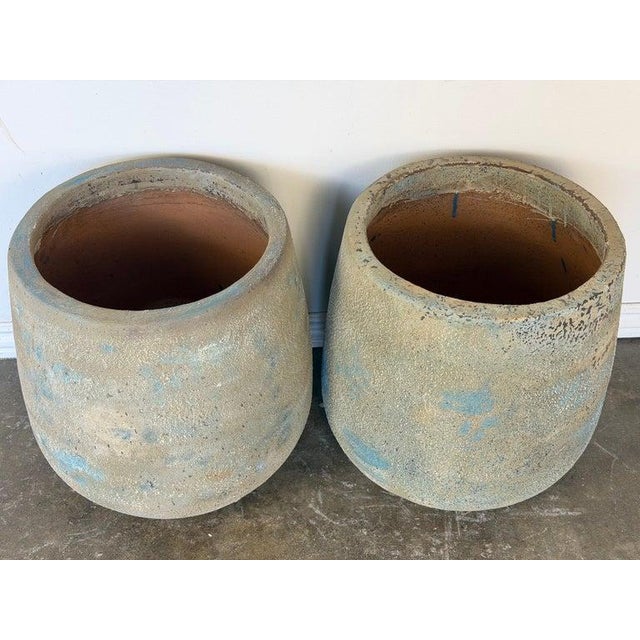 Sand Pair of Monumental Crucible Planters - Atelier Vierkant Style Egg Pot For Sale - Image 8 of 10