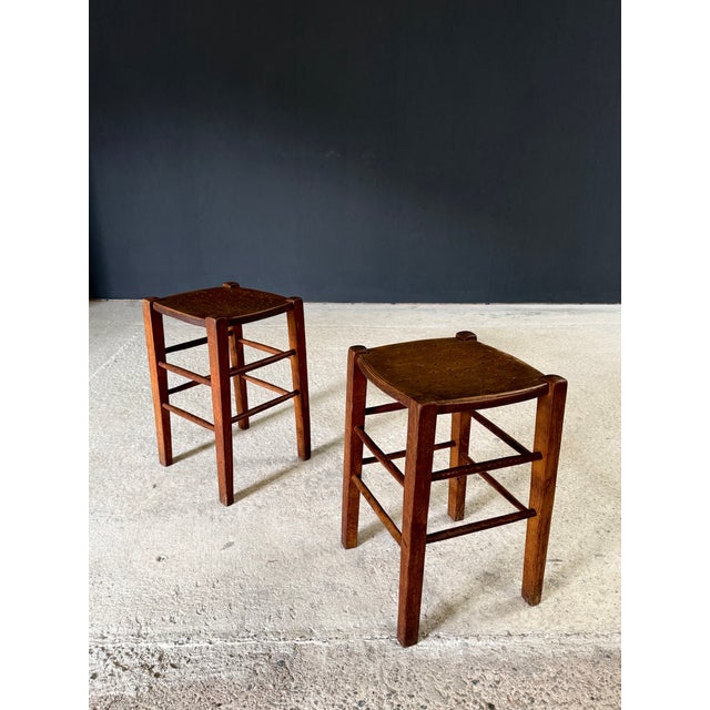 French Country Bistro Stools, 1930s, Set of 2 For Sale - Image 3 of 16