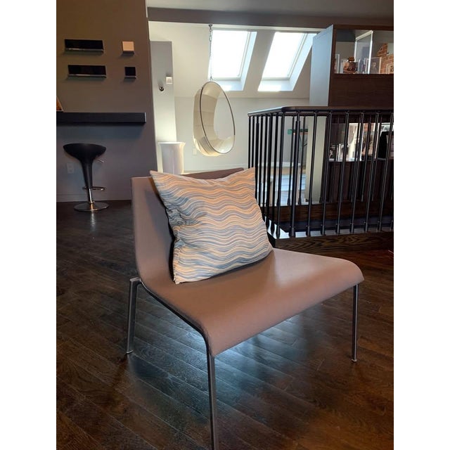 Minimal Modern Pascal Morgue for Ligne Roset Gray Wool Zoa Lounge Chair For Sale In Boston - Image 6 of 8