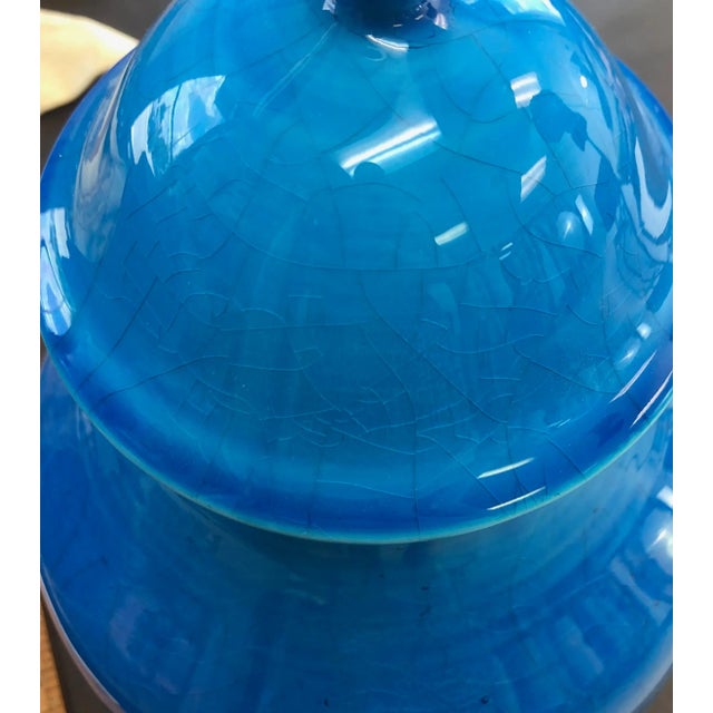 Mid Century Modern Blue Glazed Raymor Italian Pottery Jar For Sale - Image 12 of 13