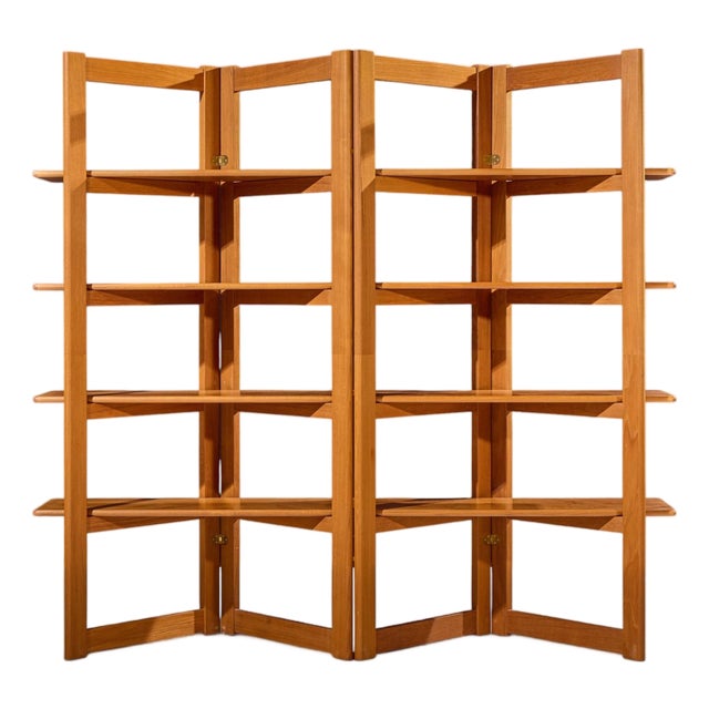 Kurt Østervig Style Mid Century Teak Bookshelf Room Divider For Sale