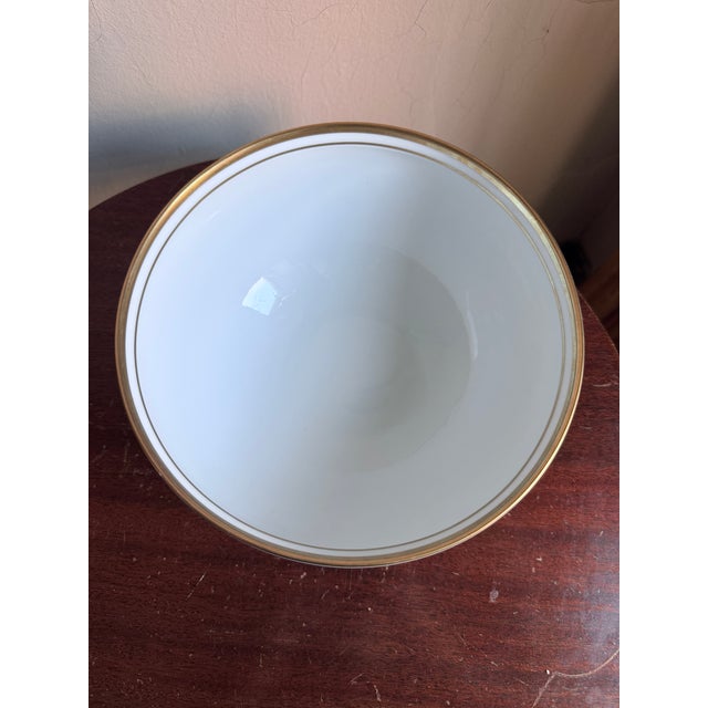 Noritake Mid-20th Century Noritake Japanese White Folk Art Serving Bowl For Sale - Image 4 of 7