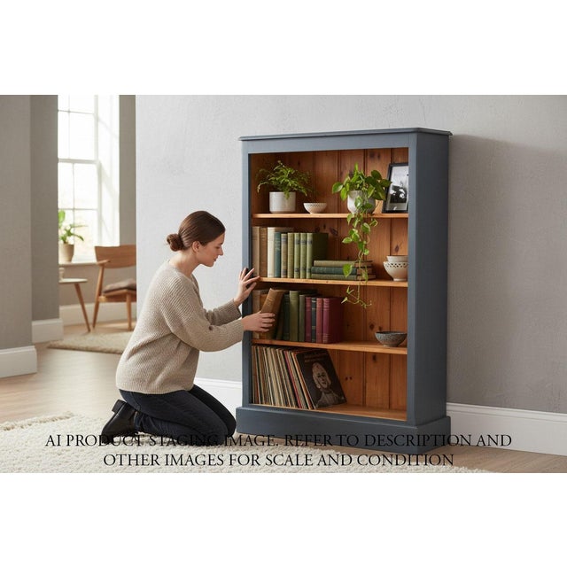 Large Vintage Painted Adjustable Bookcase, 1970s For Sale - Image 4 of 8