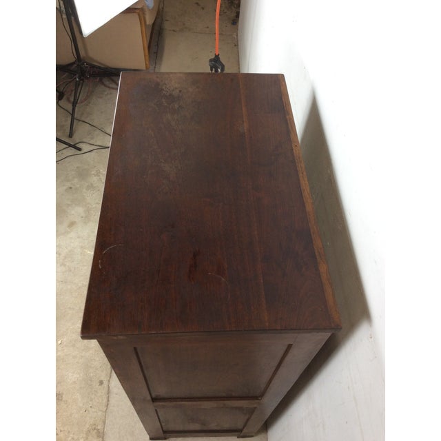 Antique Mission Style Chest of Eight Drawers With Brass Hardware For Sale - Image 4 of 18