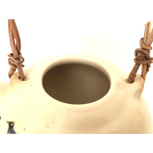 Ceramic Artisan Teapot Hand Crafted Farm Livestock Black on White Cows & Birds Signed So For Sale - Image 7 of 9